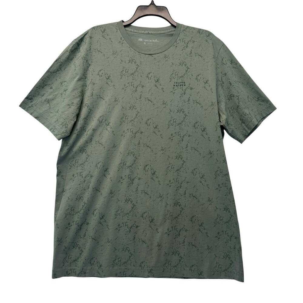 TRAVIS MATHEW Beach Resort Tee Shirt Men's Size XL Faded Olive Green Cotton